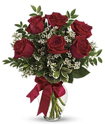 Deluxe Half Dozen (6) Red Roses (70-80cm) from Boulevard Florist Wholesale Market