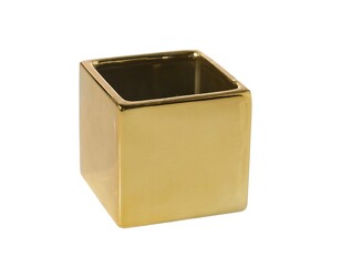 Ceramic - 6" Gold Cube from Boulevard Florist Wholesale Market