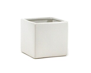 Ceramic - 6" White Cube from Boulevard Florist Wholesale Market
