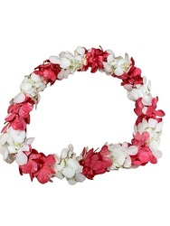 Lei - Dbl Alt White & White Dyed Red  from Boulevard Florist Wholesale Market