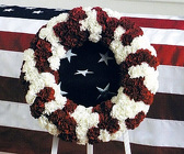 Red And White Patriotic Wreath from Boulevard Florist Wholesale Market