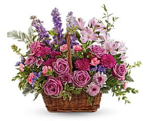 Teleflora's Lavender Meadow Basket Bouquet from Boulevard Florist Wholesale Market
