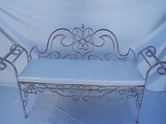 Rental White Metal Bench  from Boulevard Florist Wholesale Market