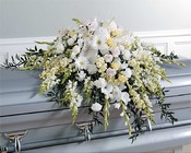 White & Pale Yellow Casket Spray from Boulevard Florist Wholesale Market