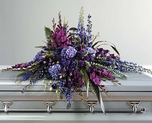 Tone on Tone Casket Spray from Boulevard Florist Wholesale Market