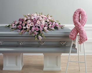 Pink Casket Spray from Boulevard Florist Wholesale Market