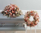 Peach Casket Spray from Boulevard Florist Wholesale Market