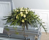 Foliage and Green Rose Casket Spray  from Boulevard Florist Wholesale Market