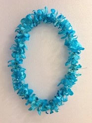 Lei - Single White Dyed Blue - Dendrobium Orchid  from Boulevard Florist Wholesale Market