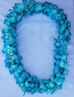 Lei - Double White Dyed Blue - Dendrobium Orchid  from Boulevard Florist Wholesale Market