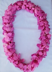 Lei - Dendrobium Orchid - Double White Dyed Pink from Boulevard Florist Wholesale Market