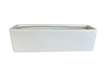 Ceramic - 14"x4"x4" White Rectangle from Boulevard Florist Wholesale Market