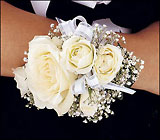 White Ice Roses Wristlet from Boulevard Florist Wholesale Market