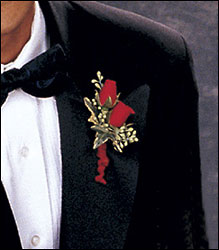 Red-Hot Roses Boutonniere from Boulevard Florist Wholesale Market