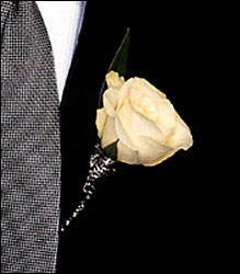 White Rose Boutonniere from Boulevard Florist Wholesale Market